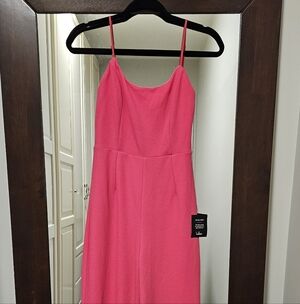 Lulu's Hot Pink Wide-Leg Jumpsuit
